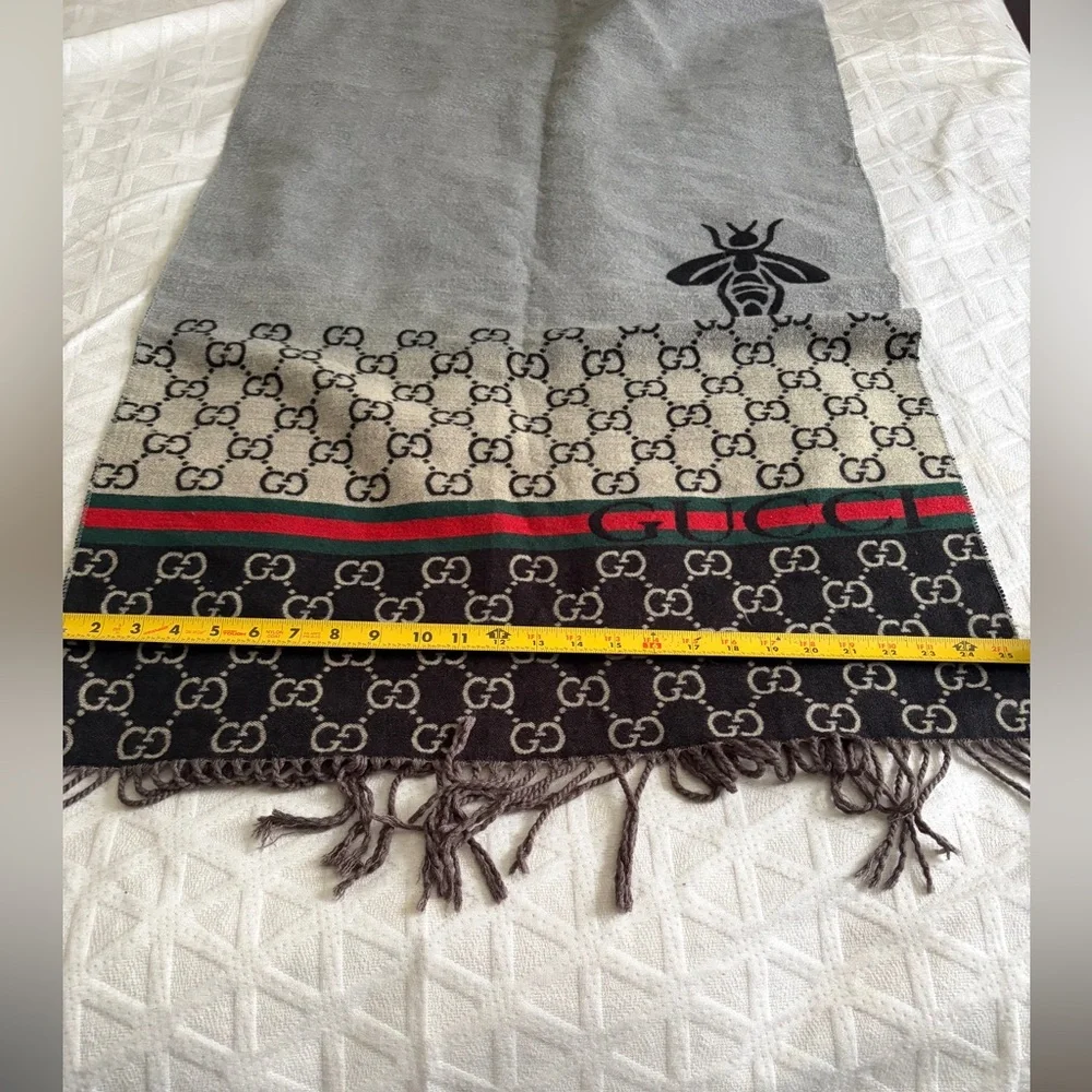 Gucci GG Jacquard Silk & Cahmere Blend Scarf, Shawl, Wrap